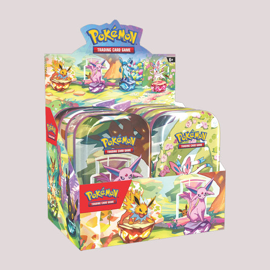 Pokemon Prismatic Evolution Mini Tin Display