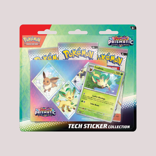 Pokemon Prismatic Evolution Tech Sticker Collection Leafeon